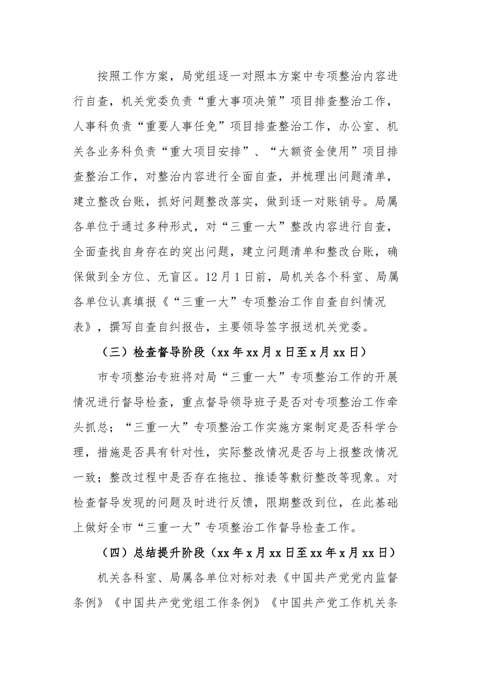 开展“三重一大”专项整治工作方案范文.docx_第3页