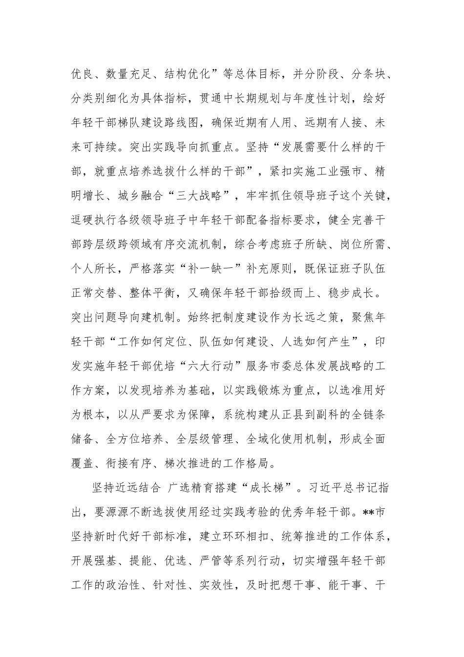 组织部长2023在全省年轻干部队伍建设工作座谈会上的汇报发言材料范文.docx_第2页