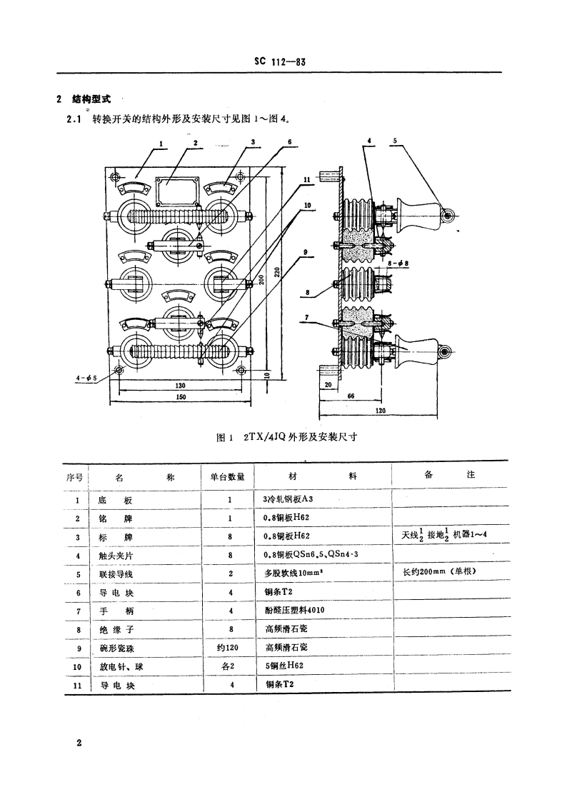 渔船天线转换开关 SC 112-1983.pdf_第3页