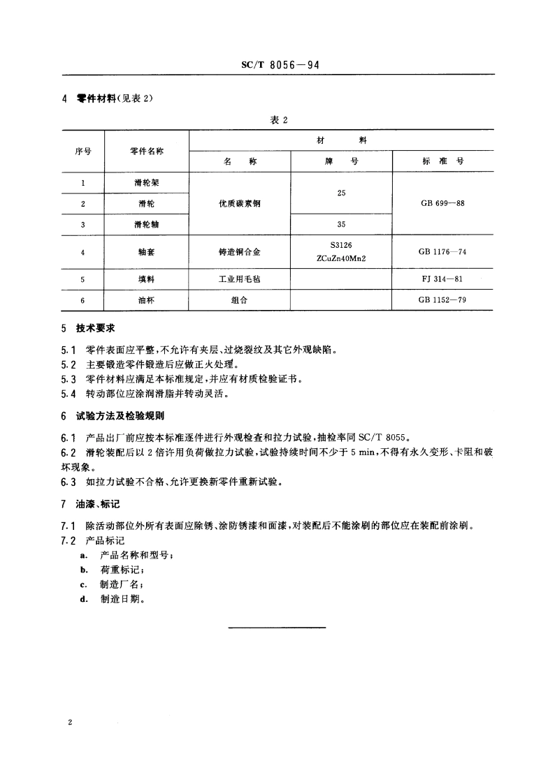 渔船拖网弹钩滑车 SCT 8056-1994.pdf_第3页