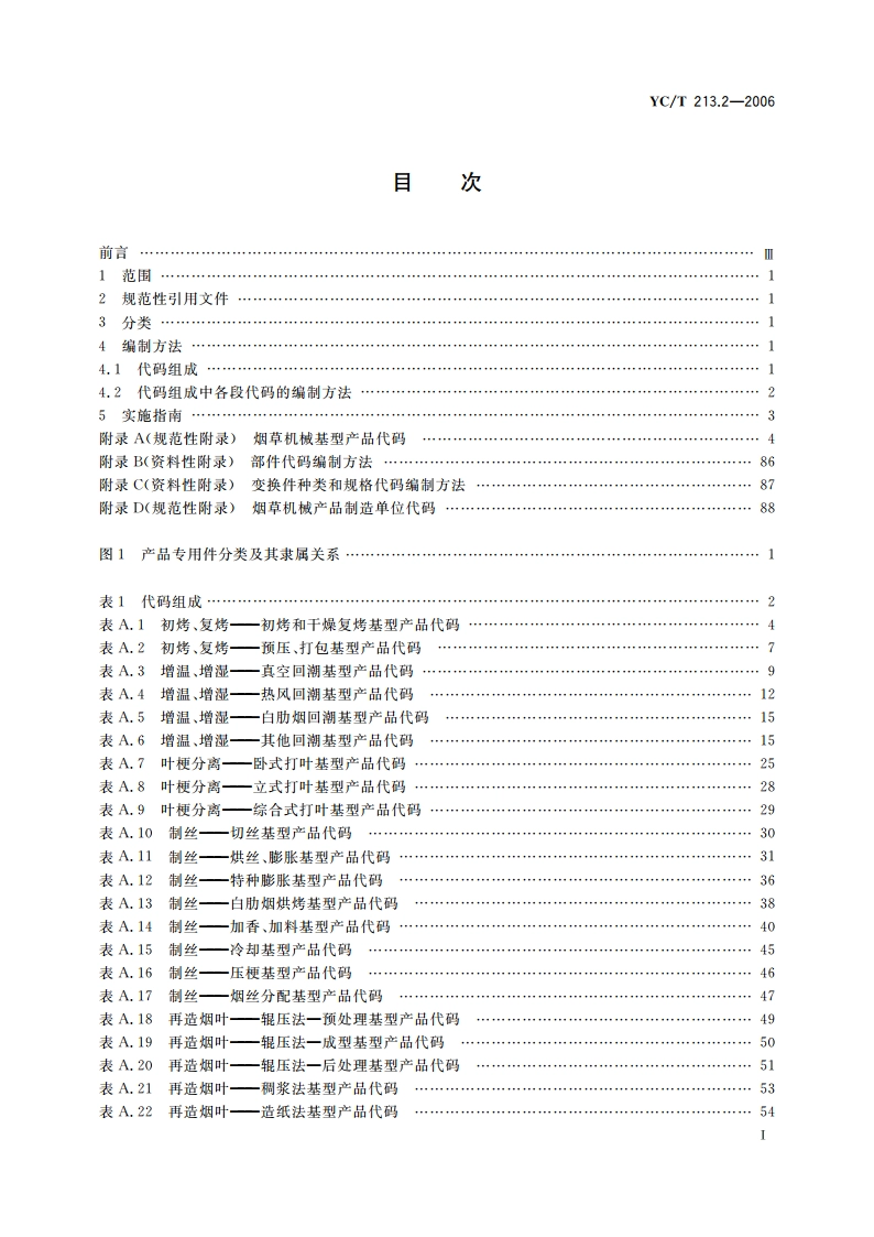 烟草机械产品用物料 分类和编码 第2部分：专用件 YCT 213.2-2006.pdf_第2页