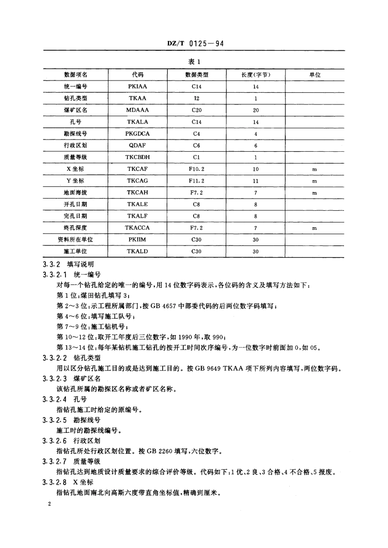 煤田地质钻孔数据文件格式 DZT 0125-1994.pdf_第3页