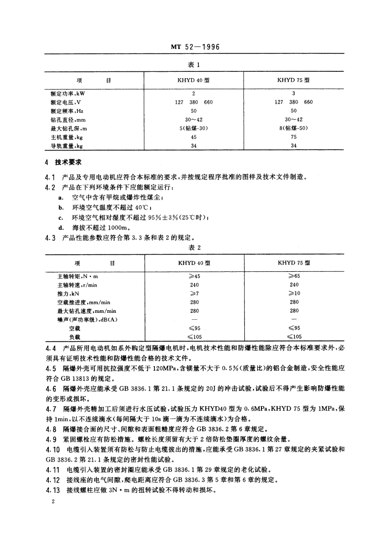 煤矿用岩石电钻 MT 52-1996.pdf_第3页