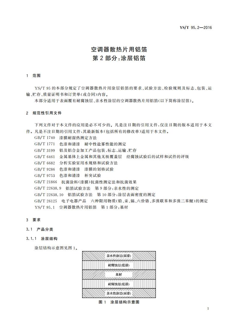 空调器散热片用铝箔 第2部分：涂层铝箔 YST 95.2-2016.pdf_第3页