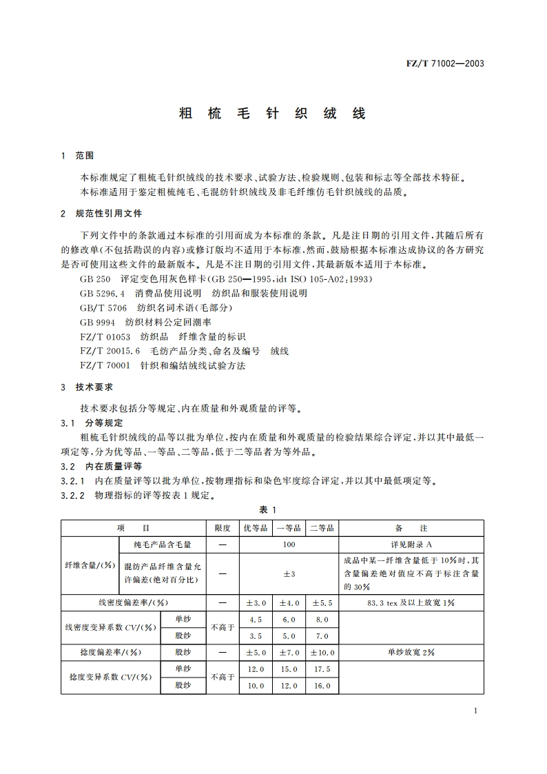 粗梳毛针织绒线 FZT 71002-2003.pdf_第3页