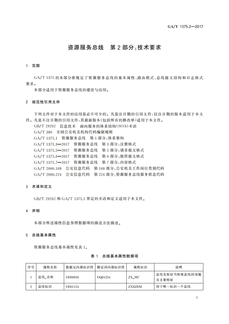 资源服务总线 第2部分：技术要求 GAT 1375.2-2017.pdf_第3页