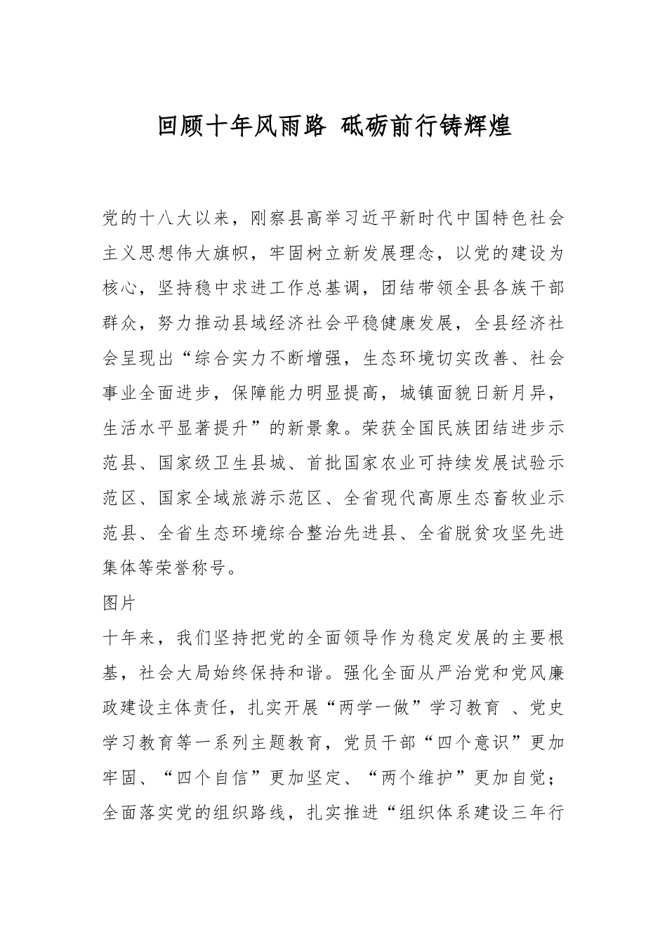 回顾十年风雨路 砥砺前行铸辉煌.docx_第1页