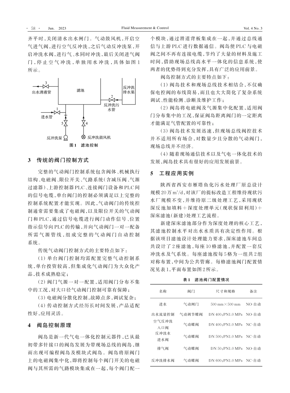 气动阀门控制方式在滤池控制系统中的比选应用_丁琛.pdf_第2页