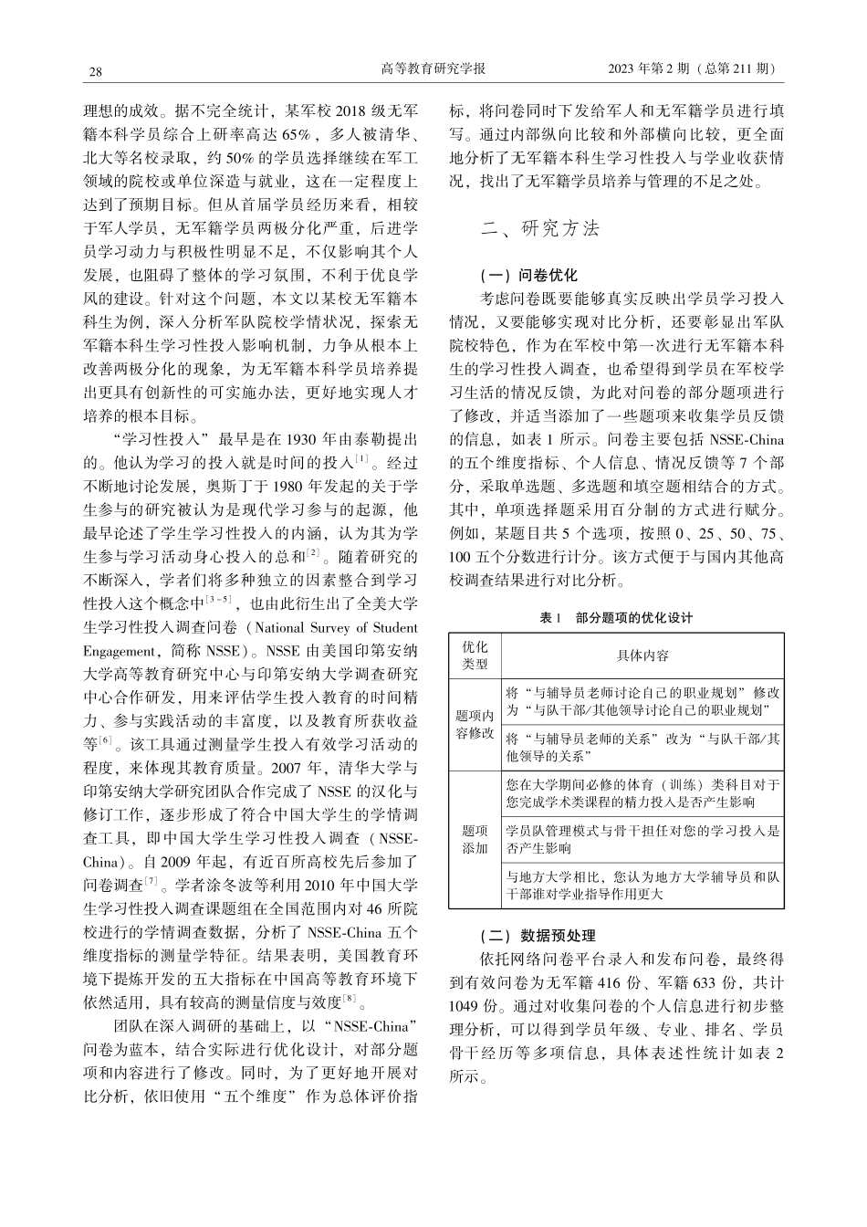 军队院校无军籍本科生学习性投入调查研究_洪钟.pdf_第2页