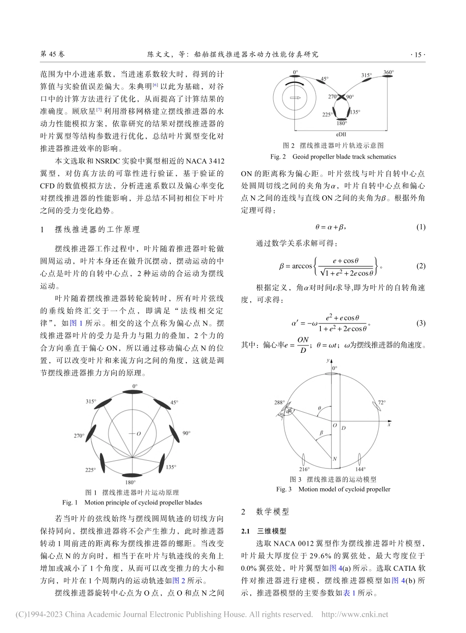 船舶摆线推进器水动力性能仿真研究_陈文文.pdf_第2页