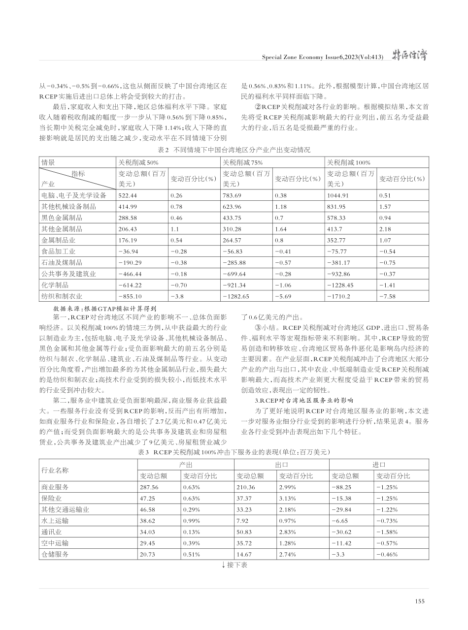 RCEP签订对台湾地区整体...影响——基于GTAP的分析_王全义.pdf_第3页