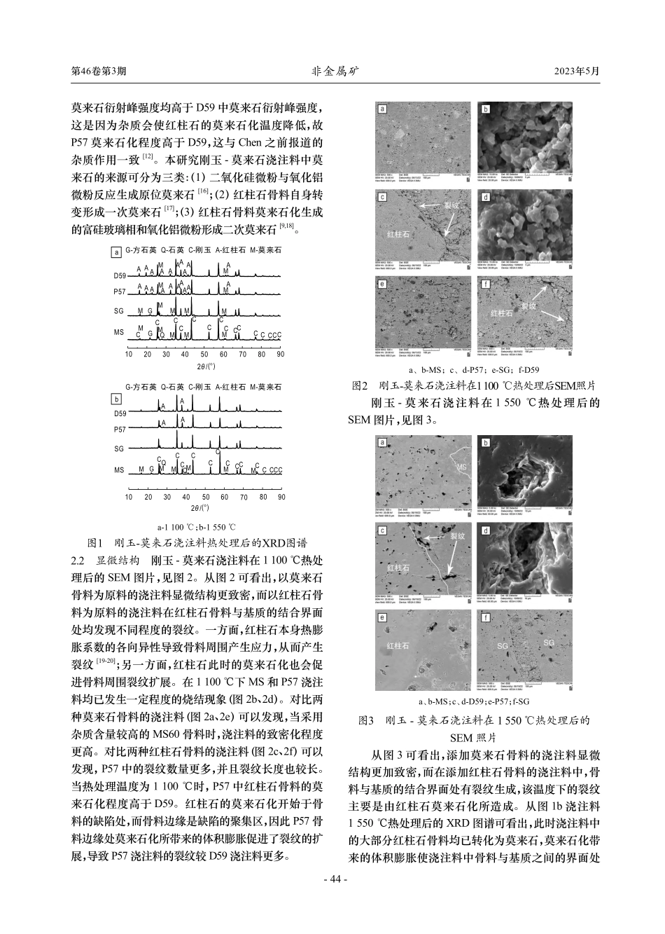 骨料特性对刚玉-莫来石浇注料性能的影响_杨兆鹏.pdf_第3页
