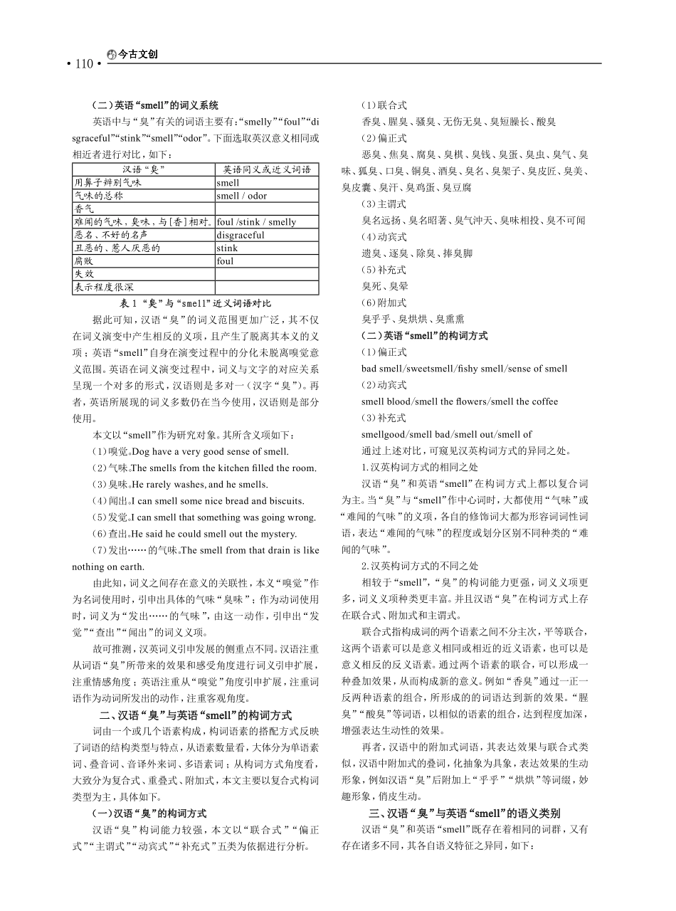 汉英嗅觉词对比研究——以“臭”为例_李宁.pdf_第2页