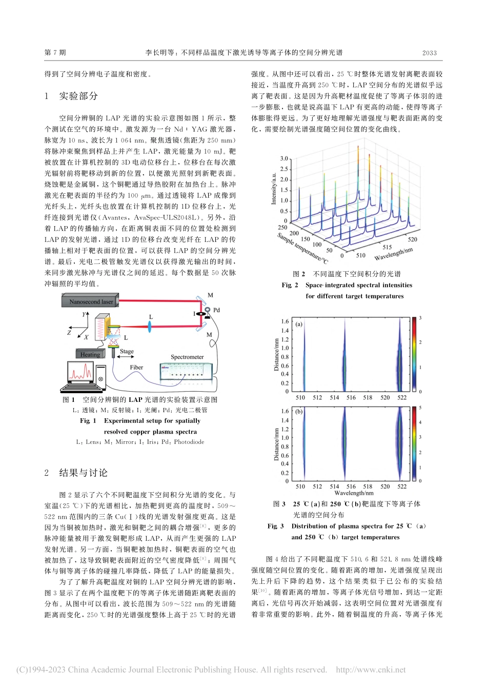 不同样品温度下激光诱导等离子体的空间分辨光谱_李长明.pdf_第2页