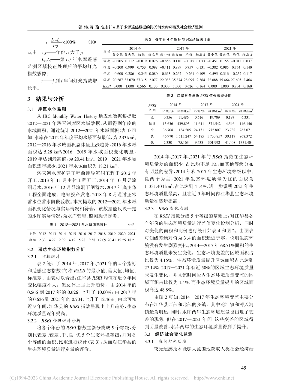 基于多源遥感数据的涔天河水库环境及社会经济监测_郭伟.pdf_第3页