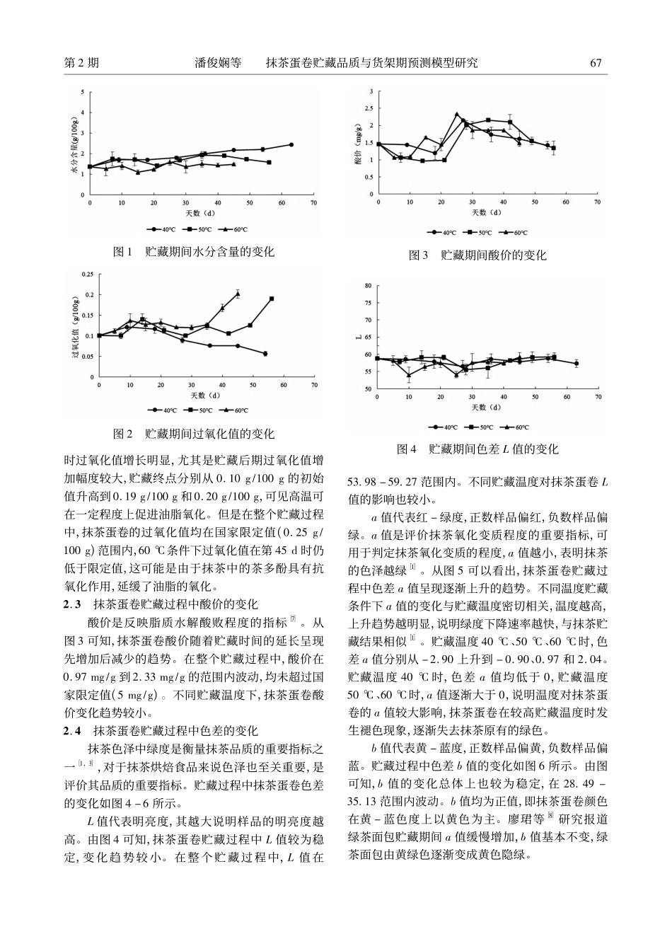 抹茶蛋卷贮藏品质与货架期预测模型研究_潘俊娴.pdf_第3页