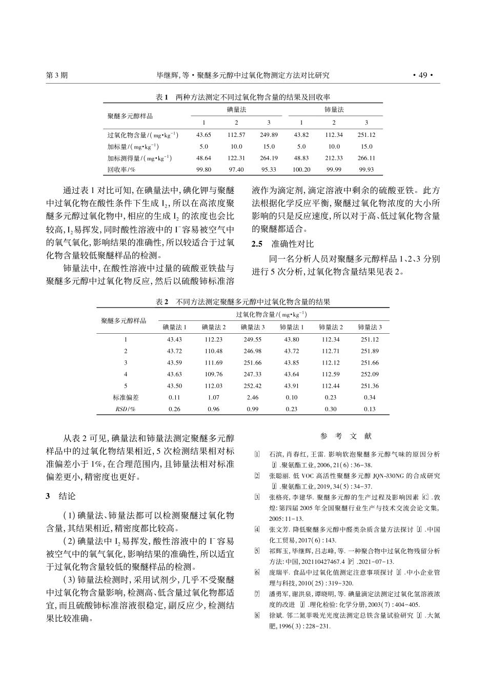 聚醚多元醇中过氧化物测定方法对比研究_毕继辉.pdf_第3页