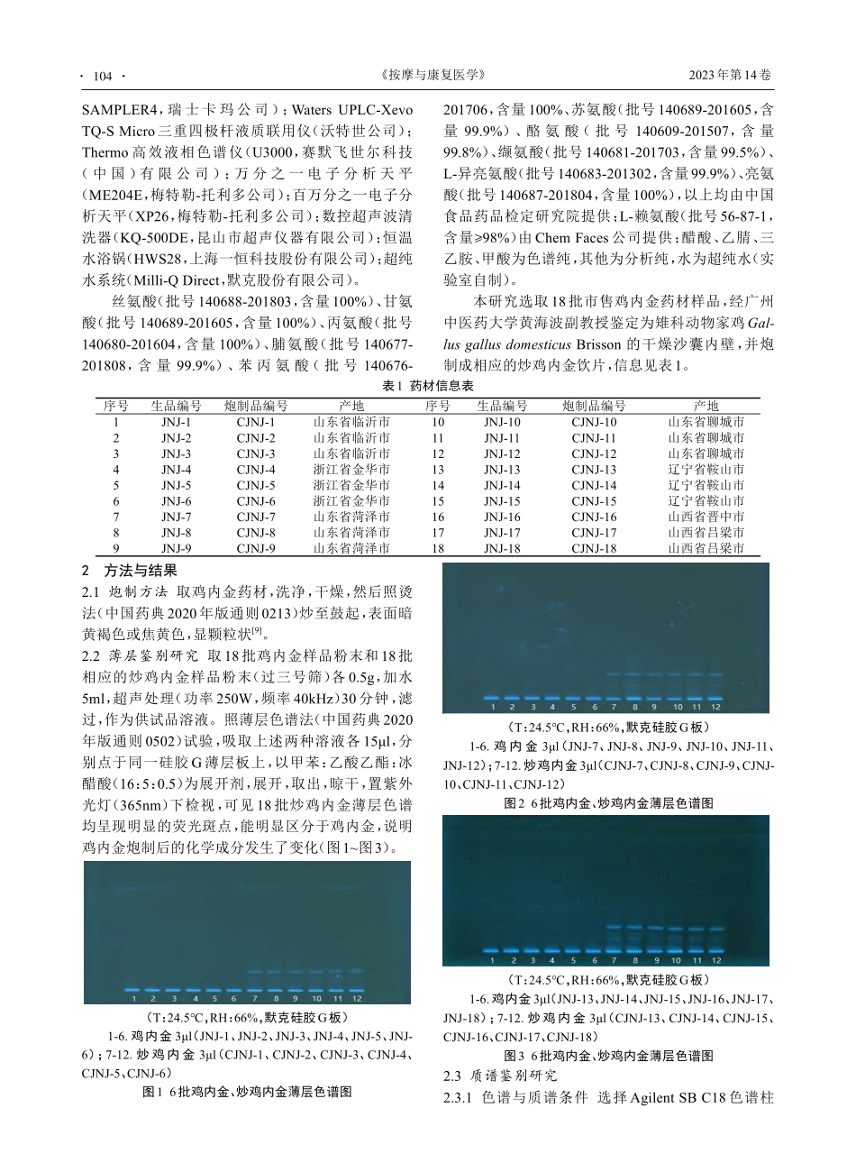鸡内金炮制前后化学成分变化研究_孙冬梅.pdf_第2页