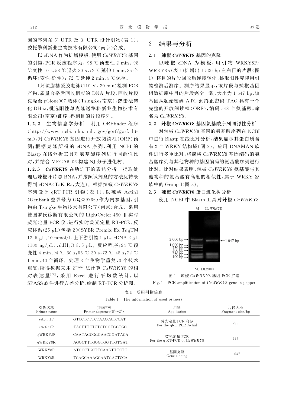 辣椒CaWRKY8基因克隆及胁迫下的表达分析.pdf_第3页