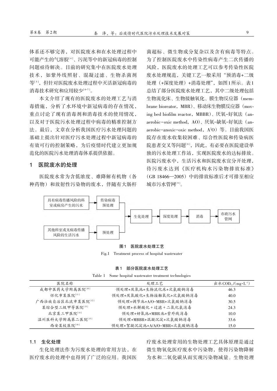 后疫情时代医院污水处理技术发展对策_秦泽.pdf_第2页