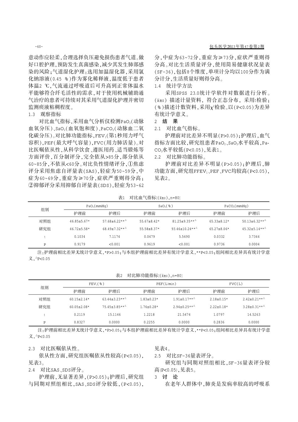 老年肺炎护理中应用综合护理的效果观察.pdf_第2页