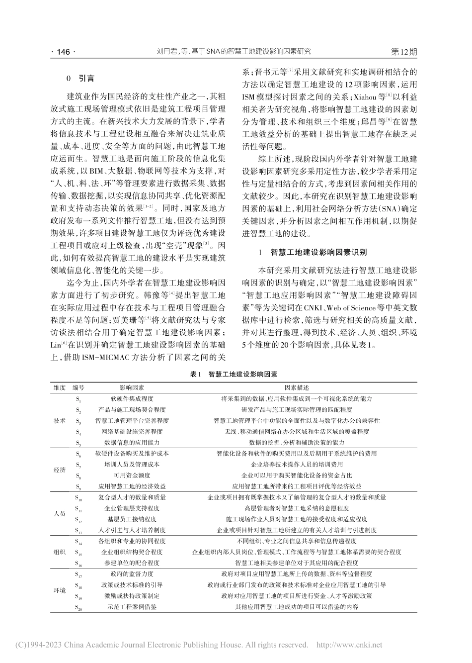 基于SNA的智慧工地建设影响因素研究_刘月君.pdf_第2页