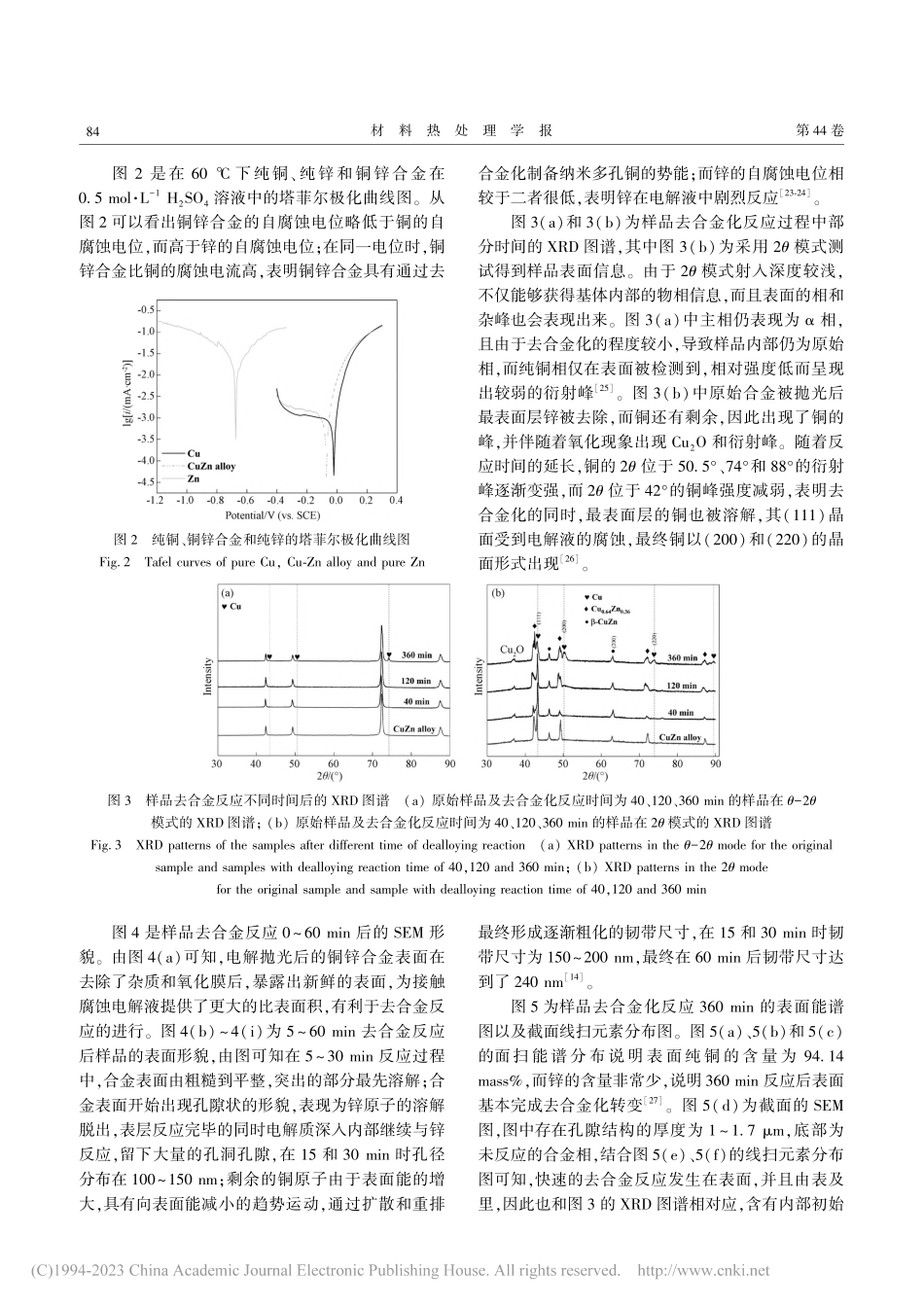 H62铜锌合金在H_2SO_4腐蚀液中去合金化的过程_颜修兴.pdf_第3页