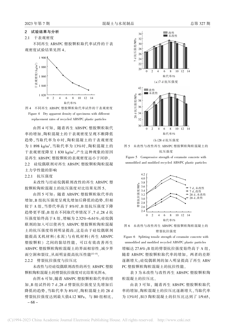 改性再生塑胶颗粒对陶粒混凝土力学性能的影响研究_温永钦.pdf_第3页