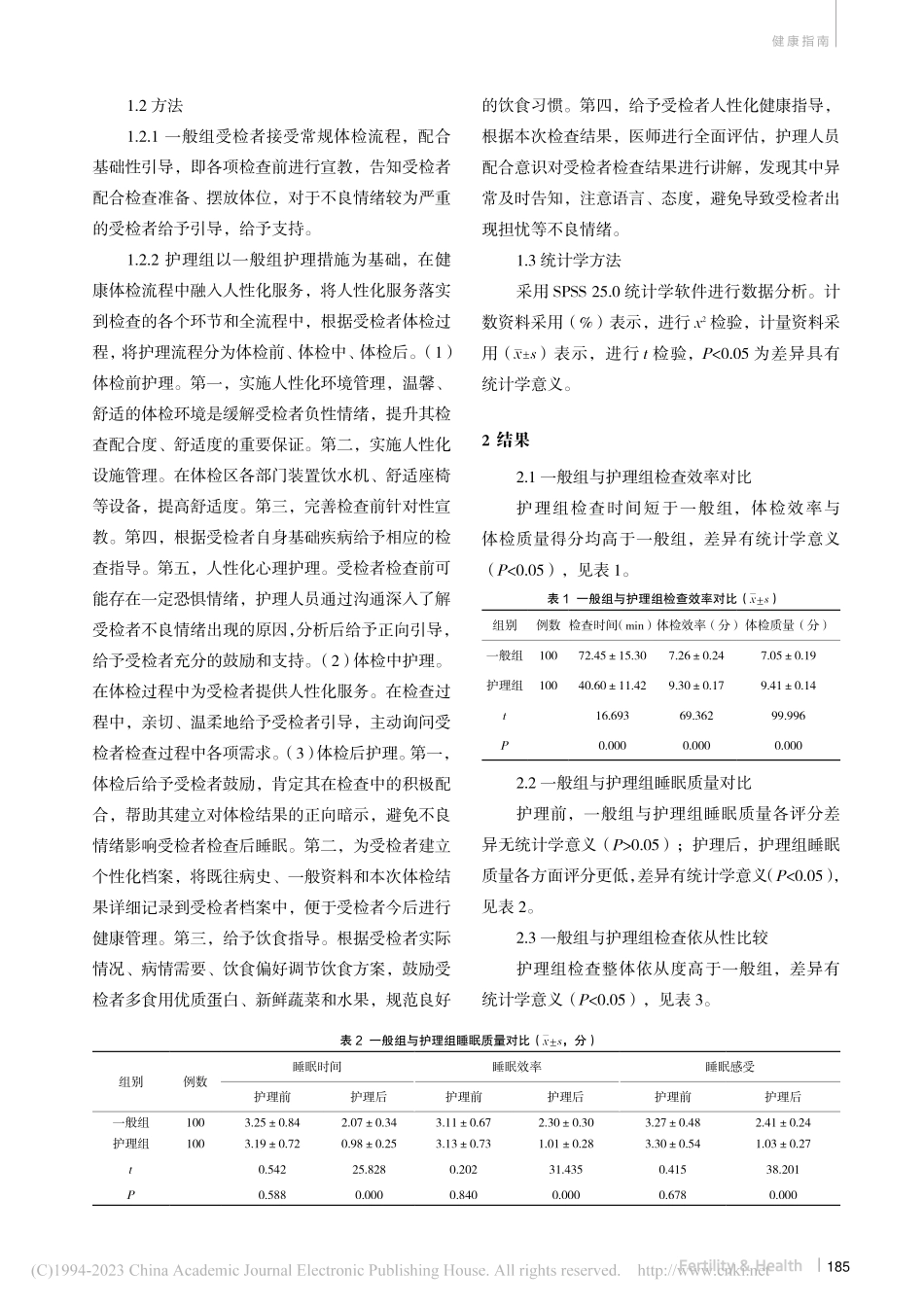 人性化服务在健康体检护理中的应用及体检效率分析_刘华伟.pdf_第2页