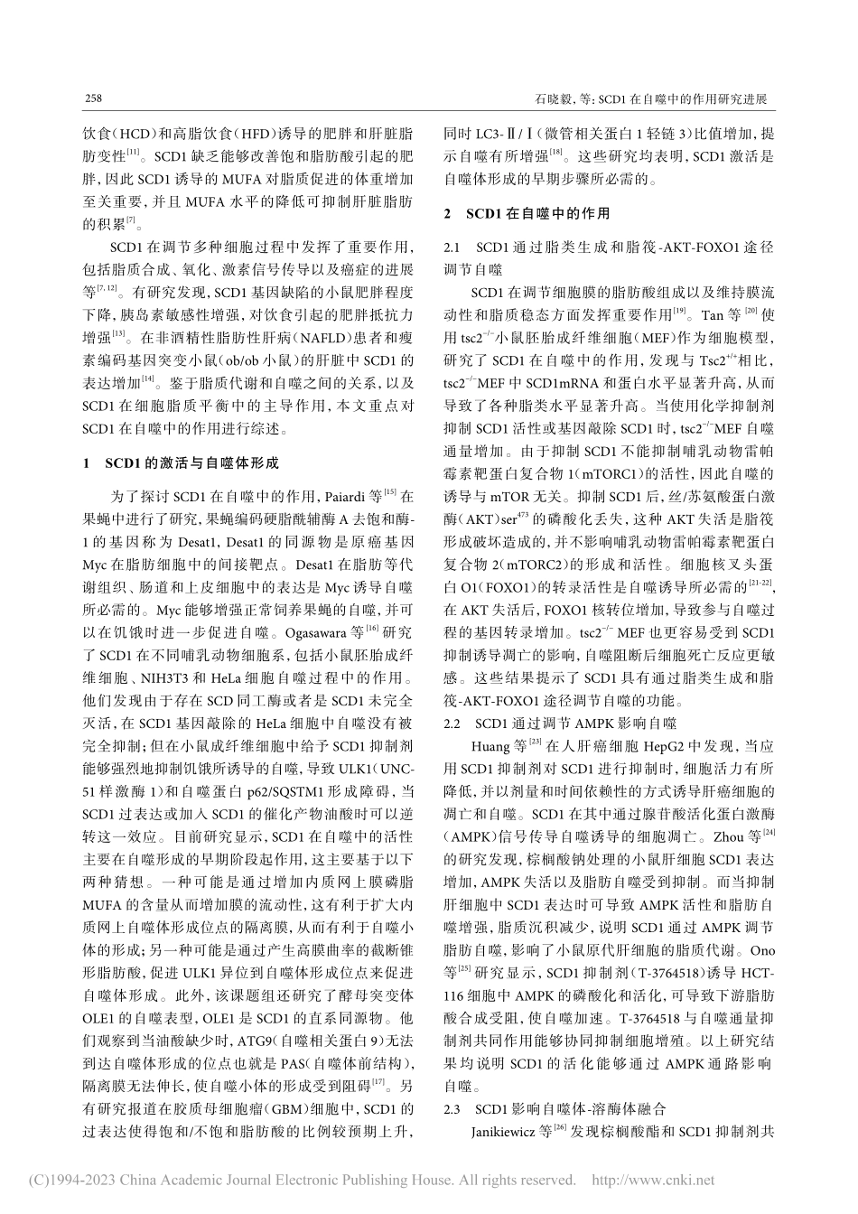 SCD1在自噬中的作用研究进展_石晓毅.pdf_第2页