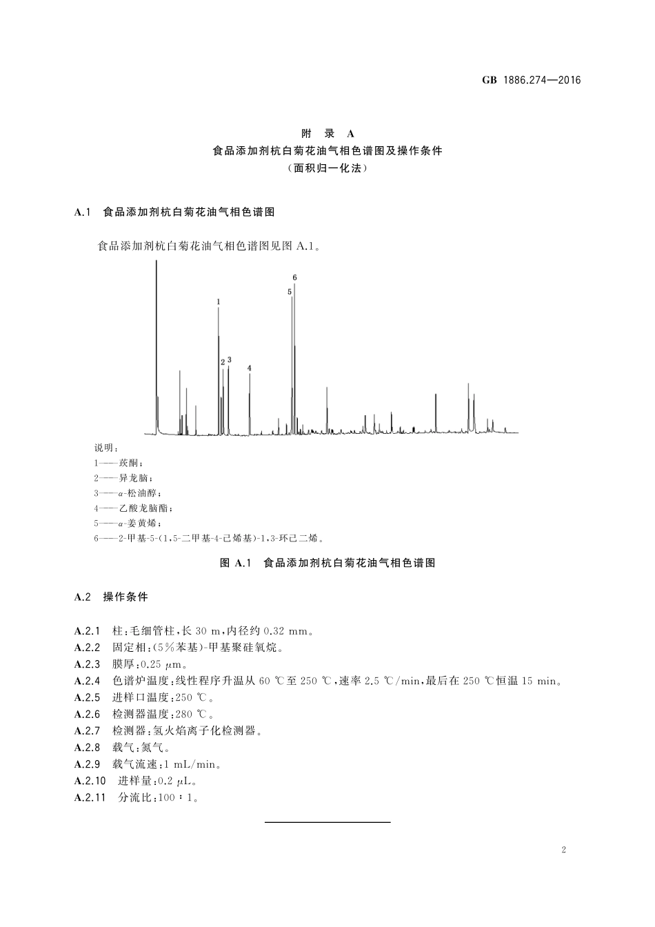 GB 1886.274-2016 食品安全国家标准 食品添加剂 杭白菊花油.pdf_第3页