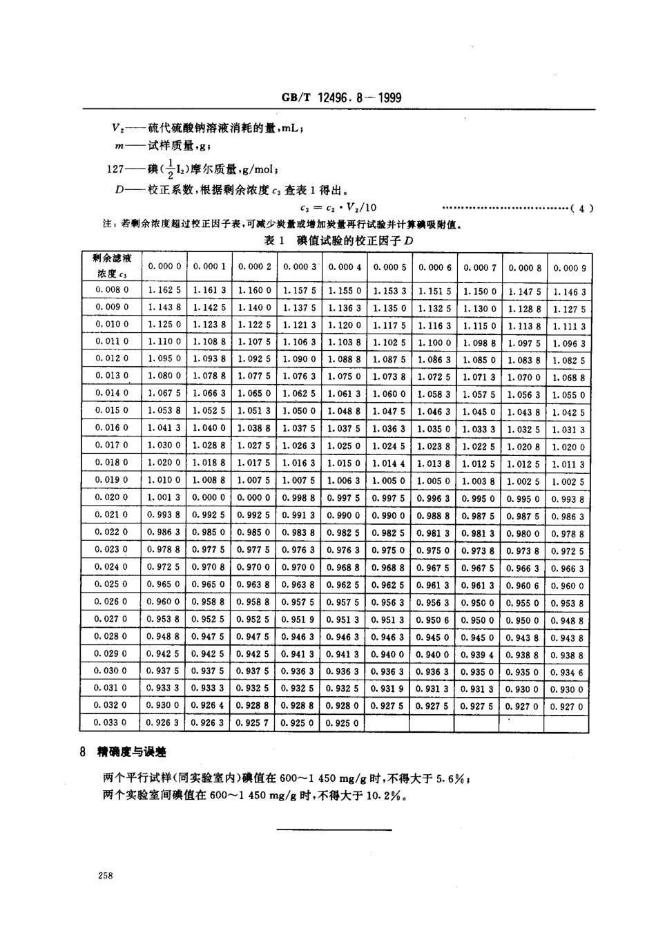 GBT 12496.8-1999 木质活性炭试验方法 碘吸附值的测定.pdf_第3页