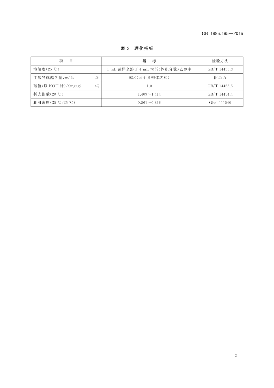 GB 1886.195-2016 食品安全国家标准 食品添加剂 丁酸异戊酯.pdf_第3页