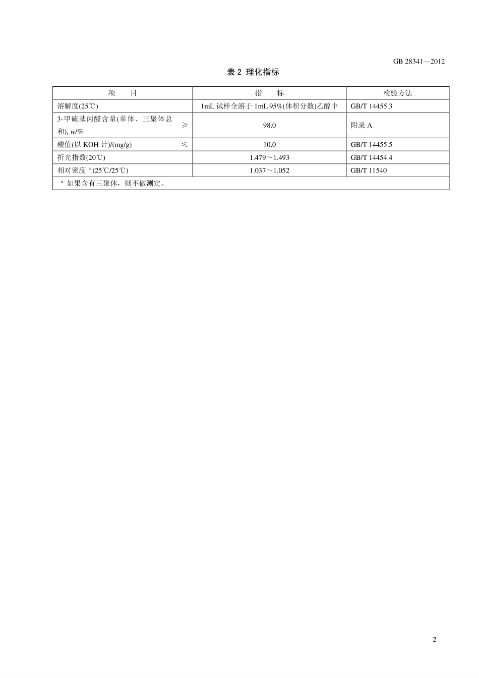 GB 28341-2012 食品安全国家标准 食品添加剂 3-甲硫基丙醛.pdf_第3页