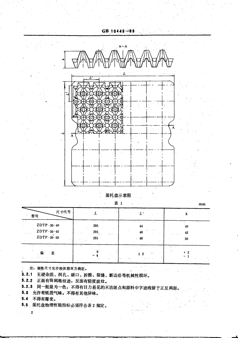 GB 10443-1989 纸浆模塑蛋托盘.pdf_第3页