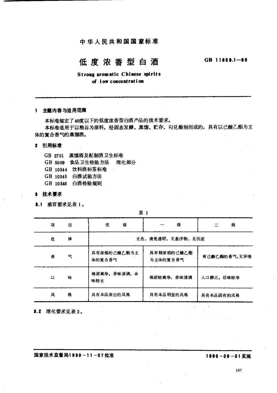GBT 11859.1-1989 低度浓香型白酒.pdf_第1页