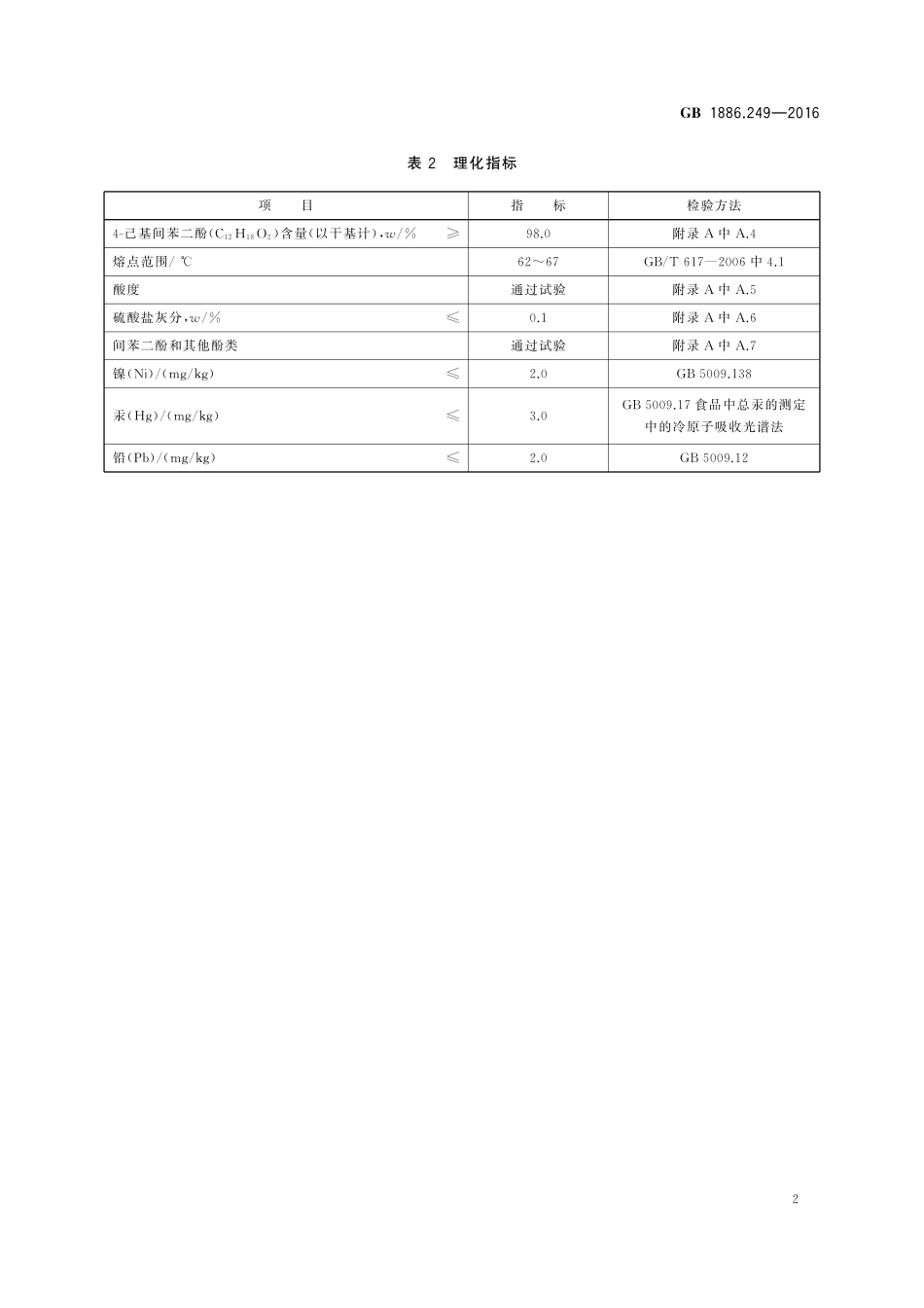 GB 1886.249-2016 食品安全国家标准 食品添加剂 4-己基间苯二酚.pdf_第3页