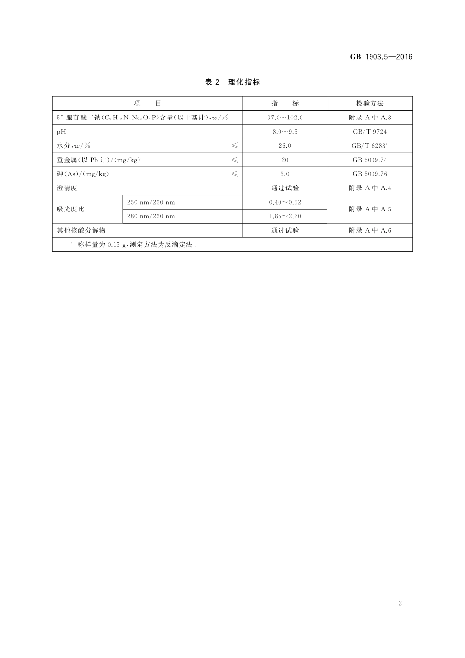 GB 1903.5-2016 食品安全国家标准 食品营养强化剂 5'-胞苷酸二钠.pdf_第3页