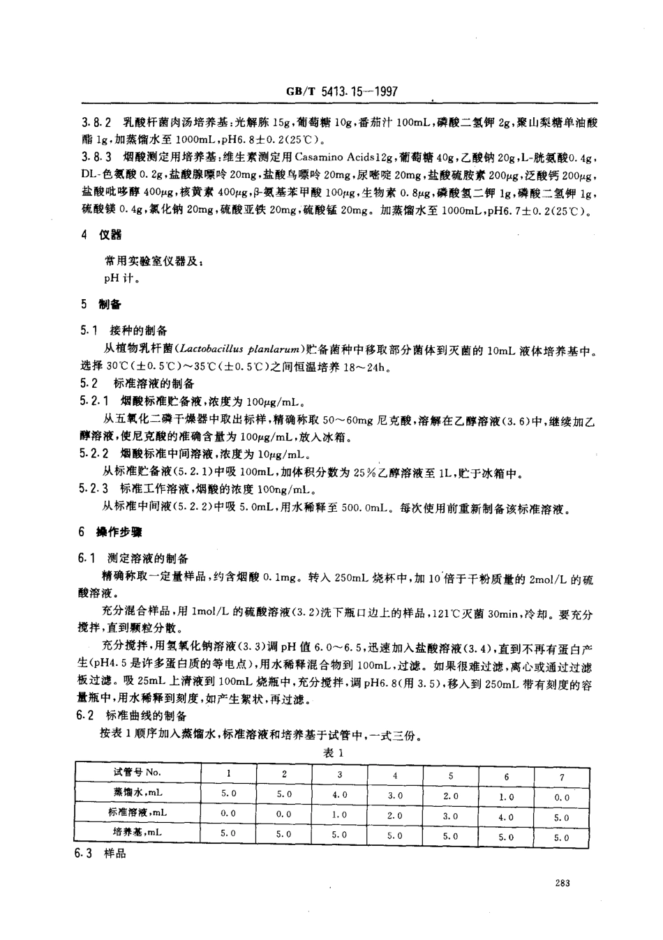 GBT 5413.15-1997 婴幼儿配方食品和乳粉 烟酸和烟酰胺的测定.pdf_第3页