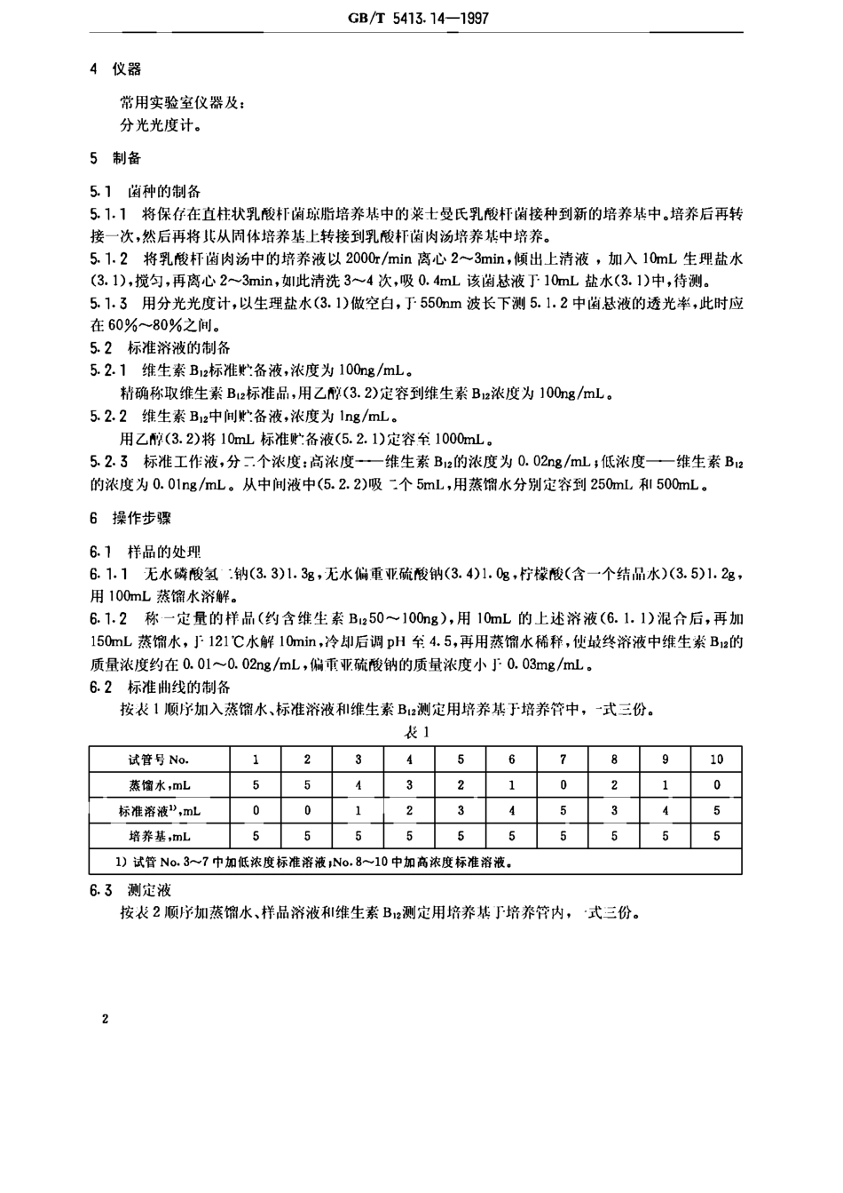 GBT 5413.14-1997 婴幼儿配方食品和乳粉 维生素B12的测定.pdf_第3页