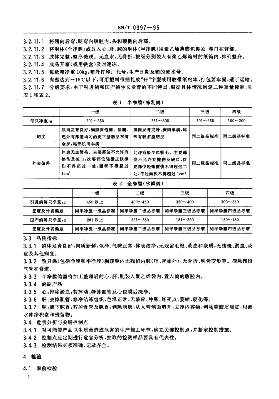 SNT 0397-1995 出口冻乳鸽检验规程.pdf_第3页