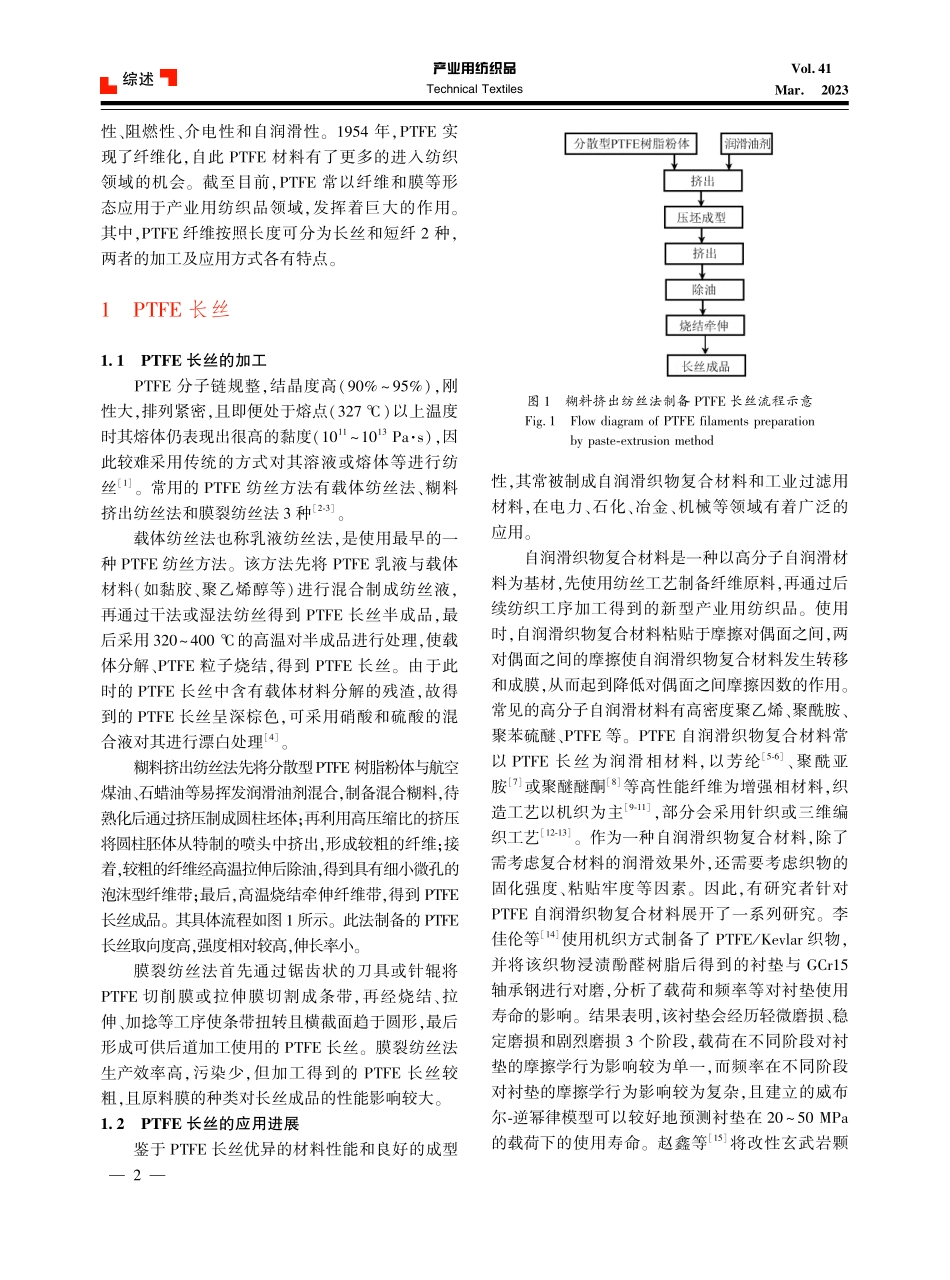 聚四氟乙烯在产业用纺织品领域的加工及应用进展.pdf_第2页