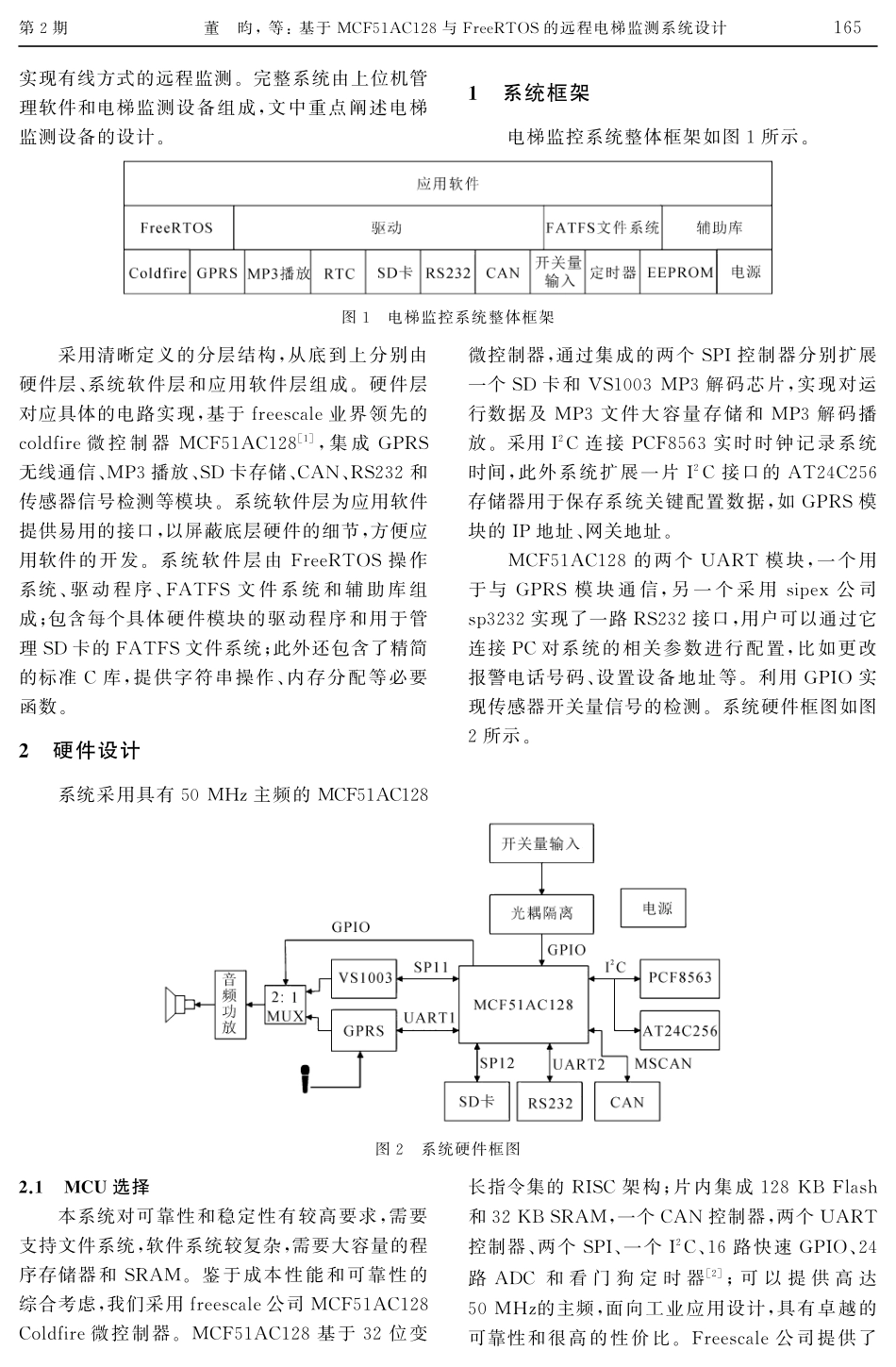基于MCF51AC128与FreeRTOS的远程电梯监测系统设计.pdf_第2页