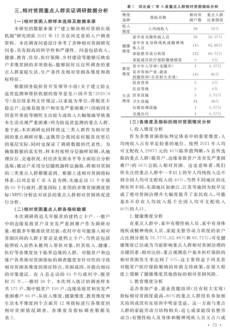 建立相对贫困治理长效机制研究——基于A县重点人群调查.pdf_第3页