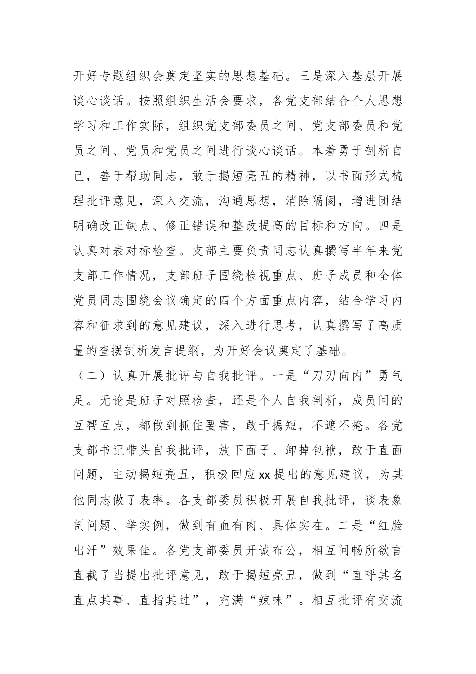 在2023年专题组织生活会的情况报告.docx_第2页