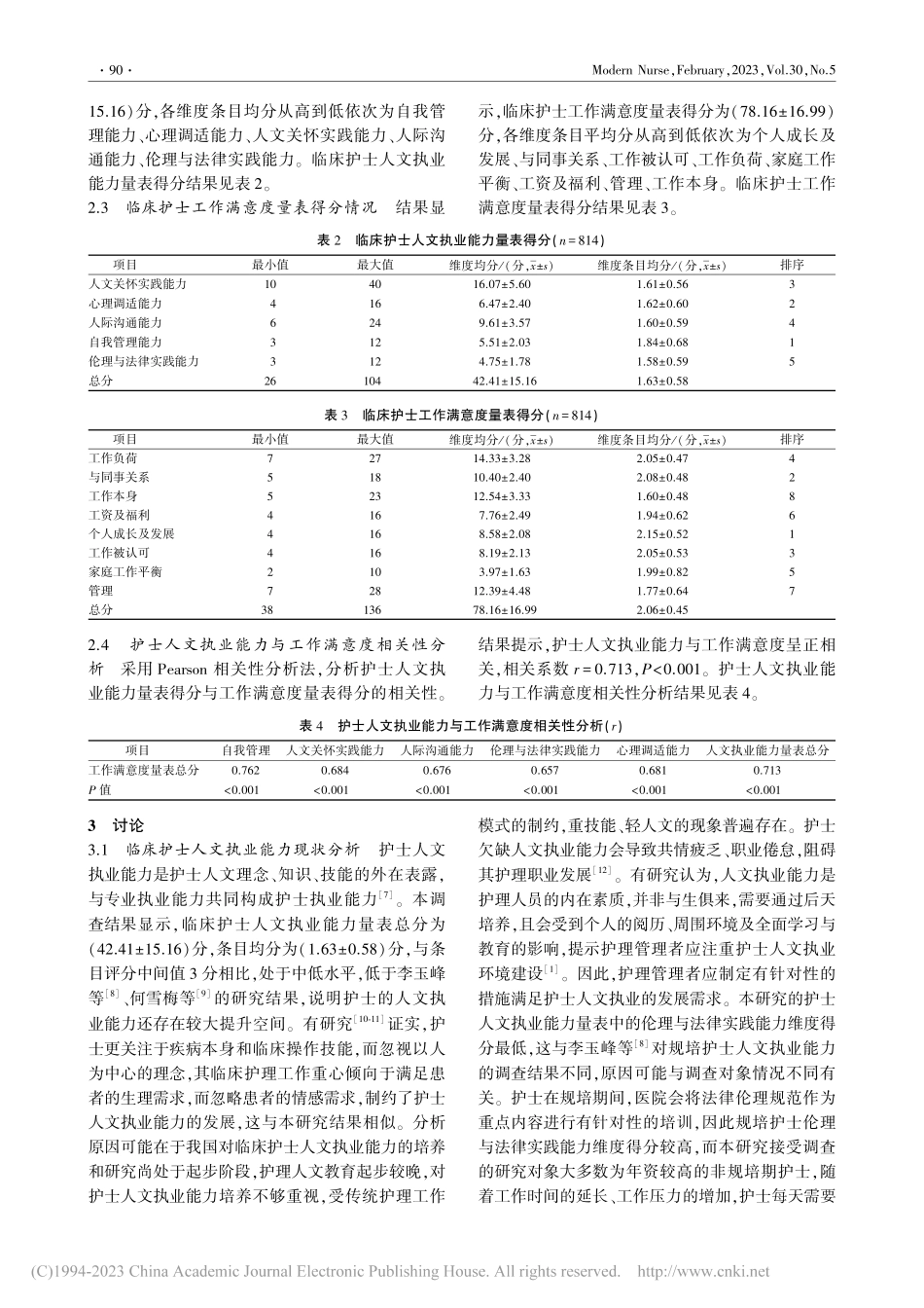 临床护士人文执业能力与工作满意度的相关性研究_廖招娣.pdf_第3页