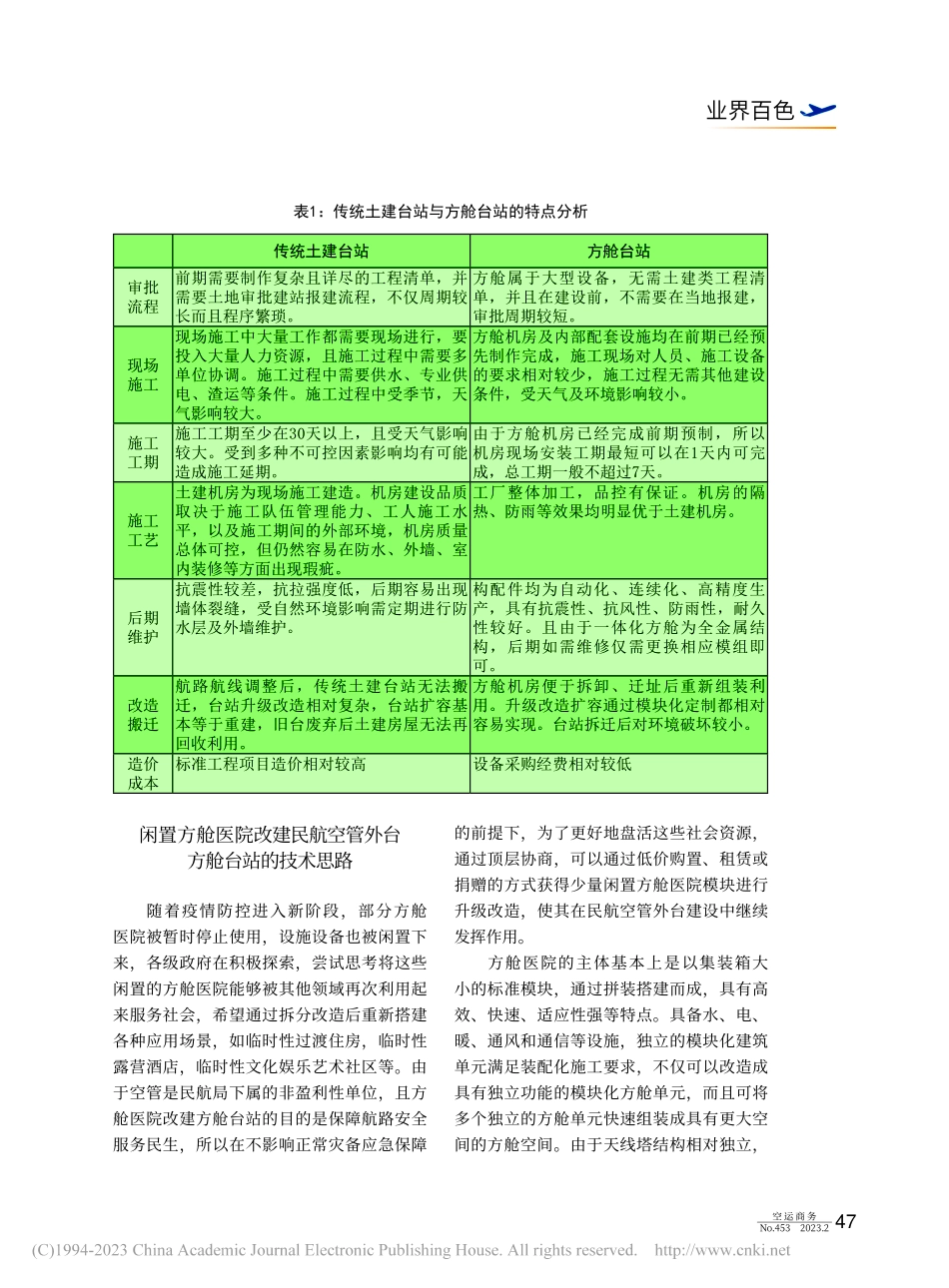 民航空管外台方舱台站的建设...浅析基于改造闲置方舱医院的_陈强.pdf_第3页