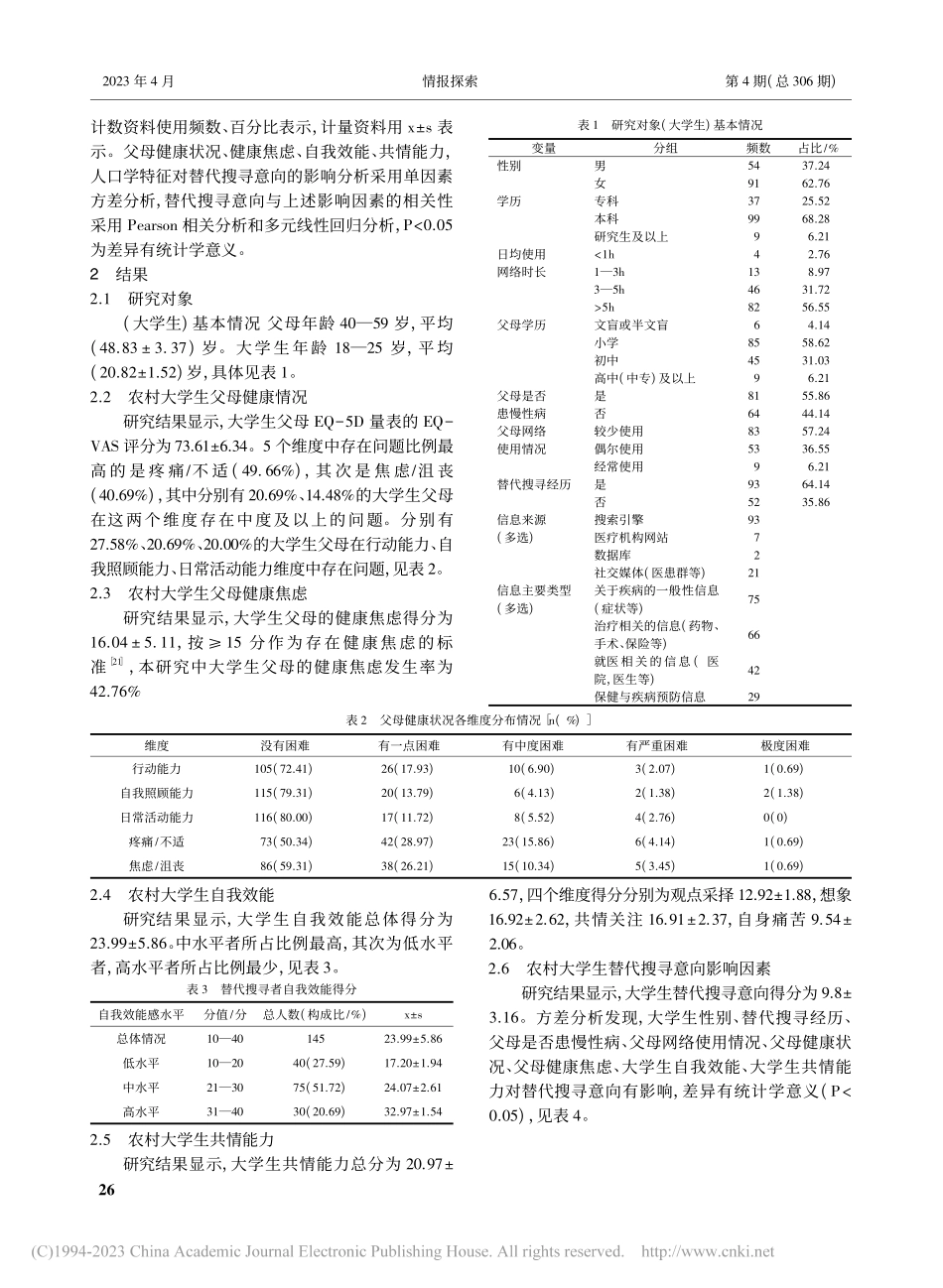 农村大学生健康信息替代搜寻意向影响因素探析_王超.pdf_第3页