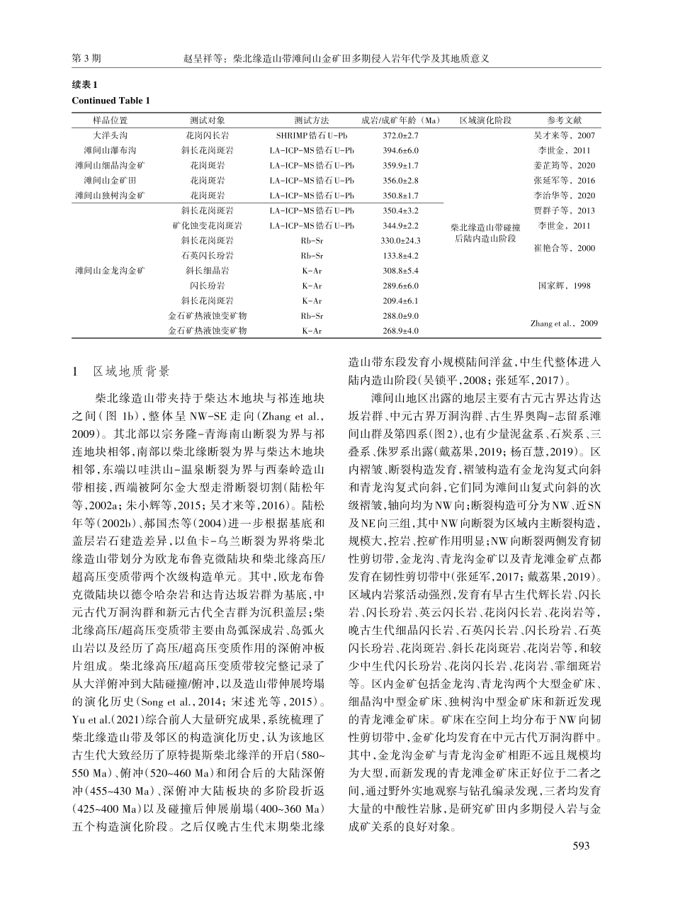 柴北缘造山带滩间山金矿田多期侵入岩年代学及其地质意义.pdf_第3页