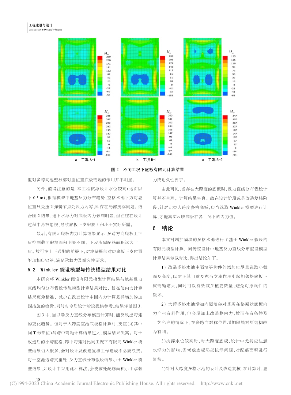 基于有限元模型的改造多格矩形水池底板内力计算分析_马梓涵.pdf_第3页